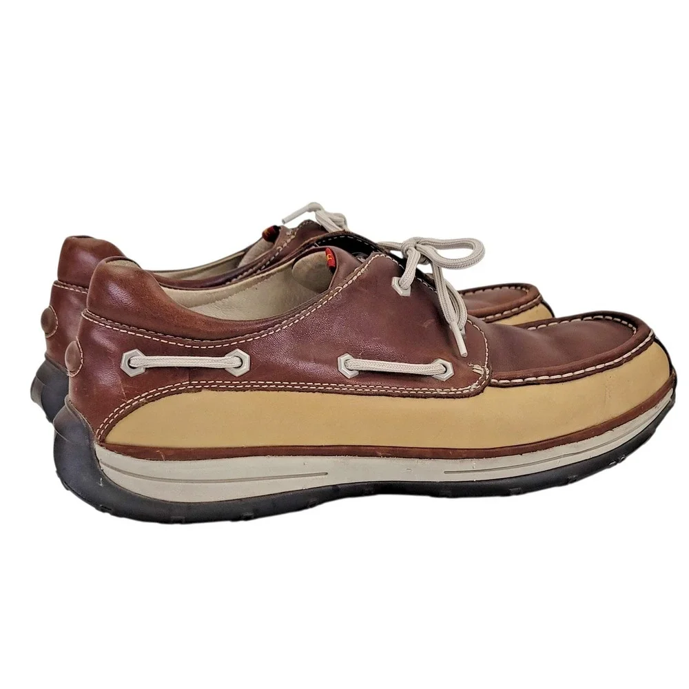 Rockport I. Travel Men's Brown‎ Leather Schooner Deck Boat Shoes Size 13 M